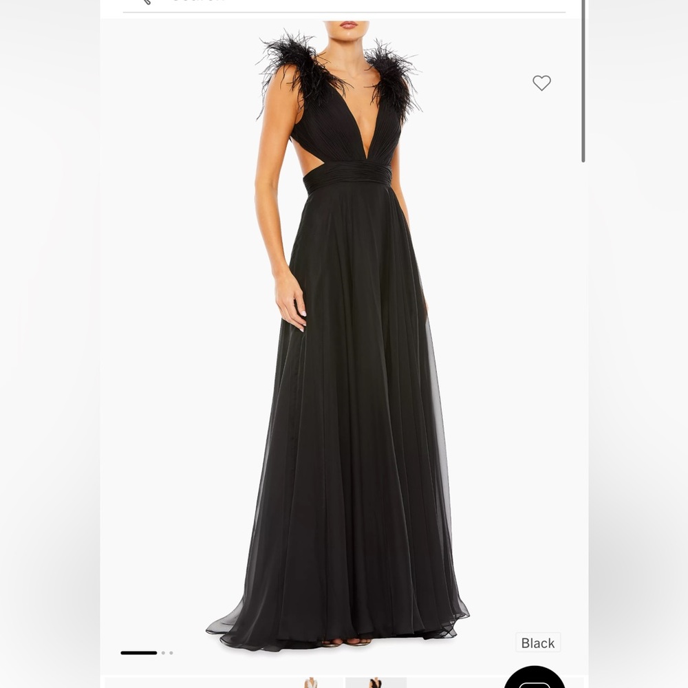 Mac Duggal Feather Trim Gown